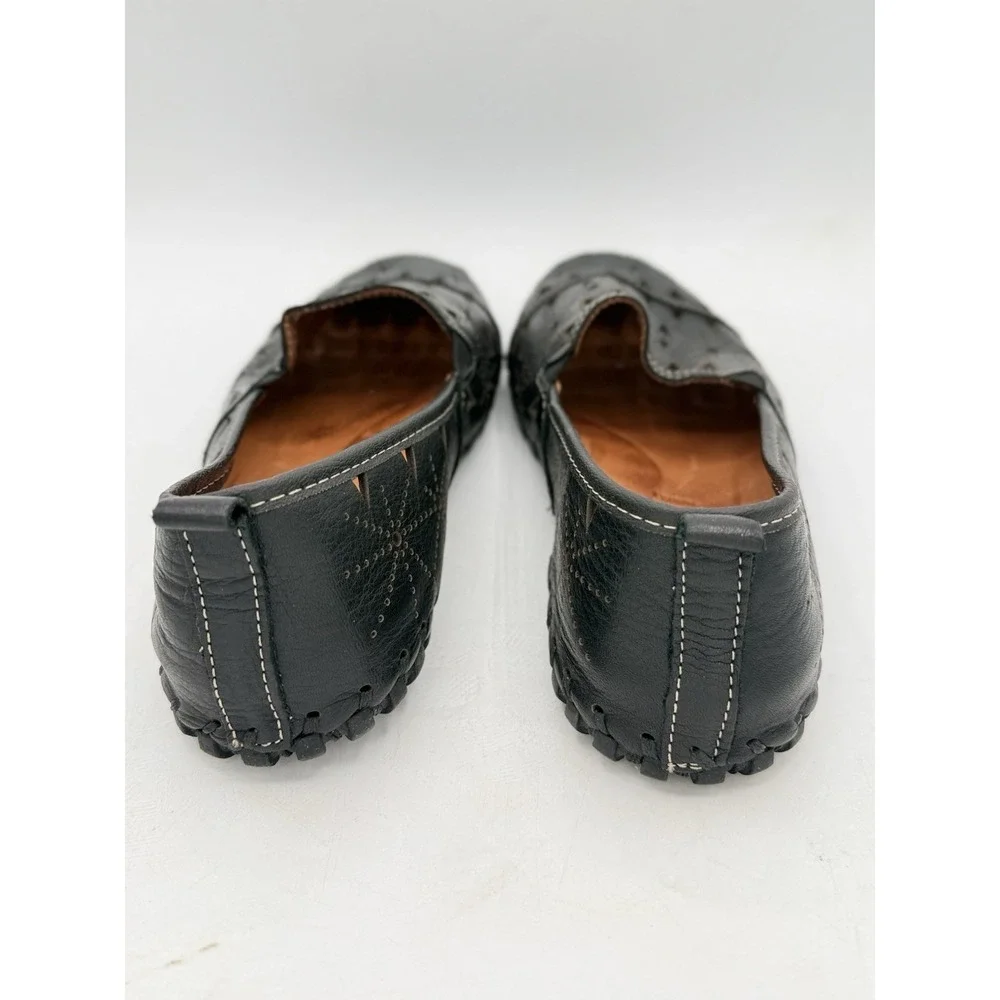 SPRING STEP Fusaro Leather Loafers‎ Flats Womens Size 8.5-9 Black Cutout NWOB